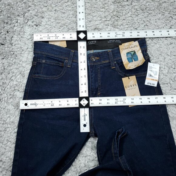 Curve Appeal Jeans High Rise Concealed Comfort Waist Straight Blue Size 2 26 - Picture 7 of 8